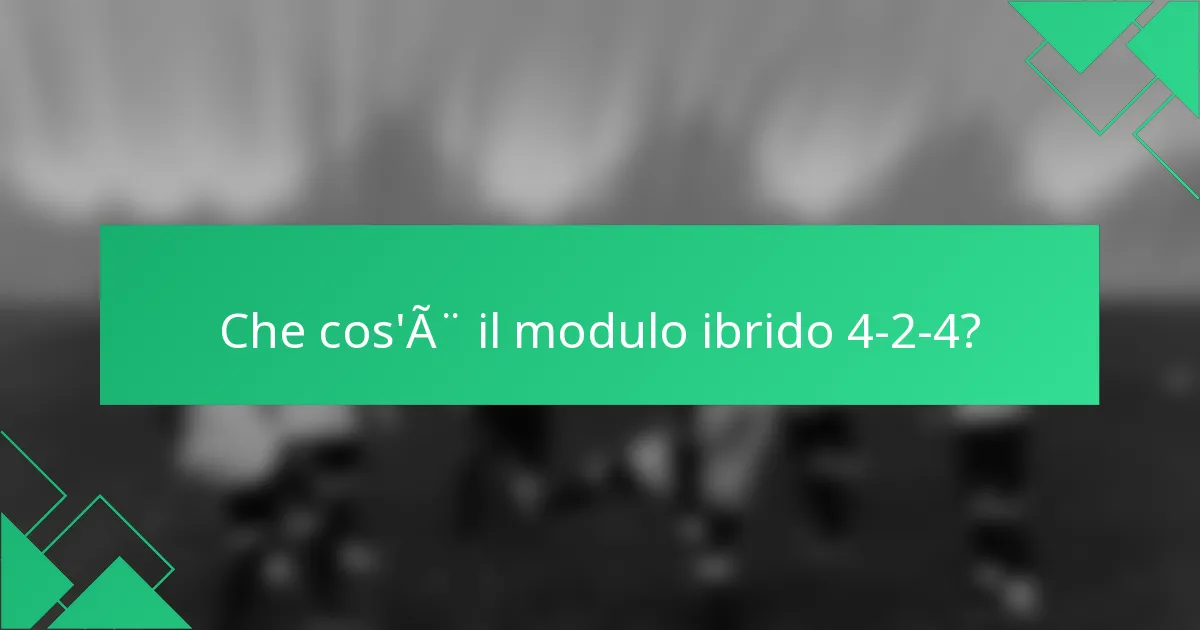 Che cos'è il modulo ibrido 4-2-4?